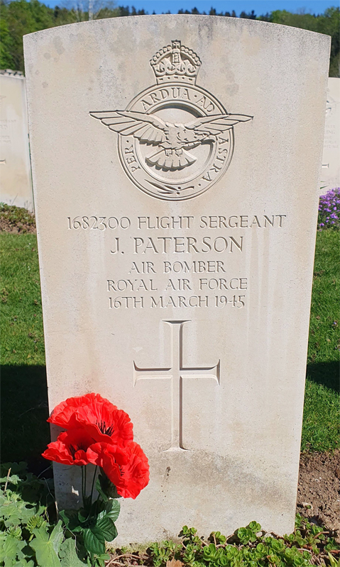F/Sgt James Paterson<br /><br /><br />died on active duty - March 16th, 1945